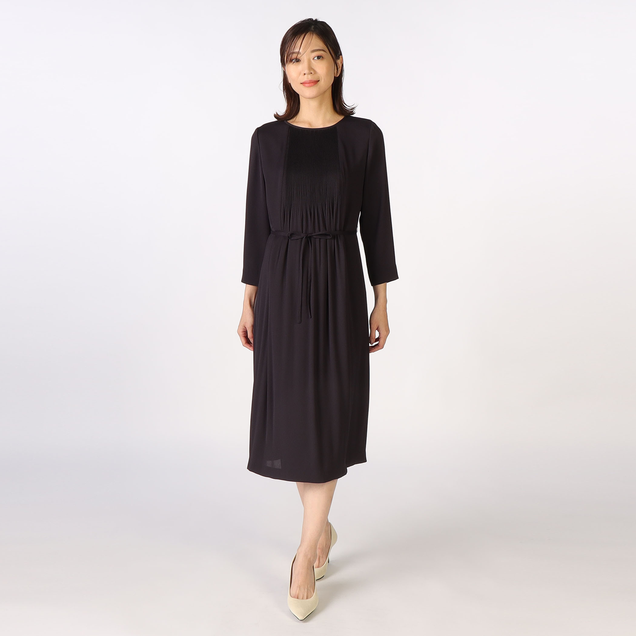 サテンジョーゼットワンピース