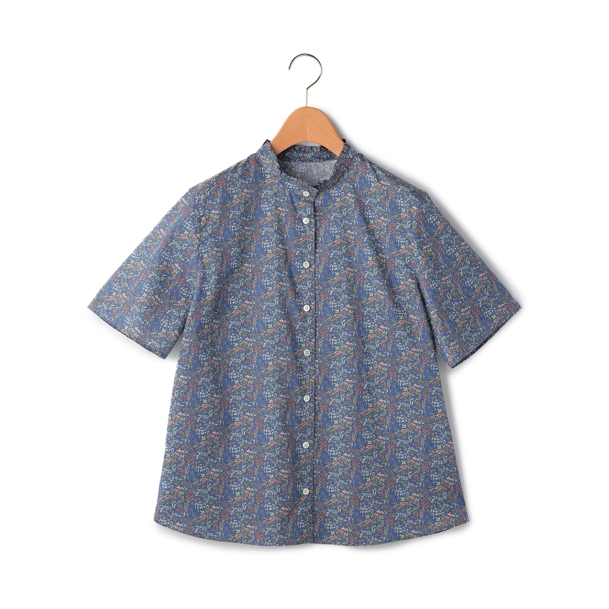 LIBERTYプリントBlue Bouquetブラウス