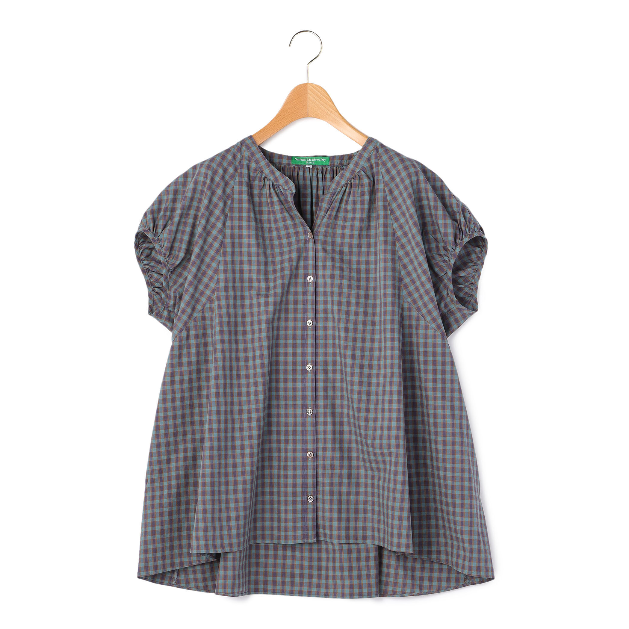 フィールドチェックロングブラウス