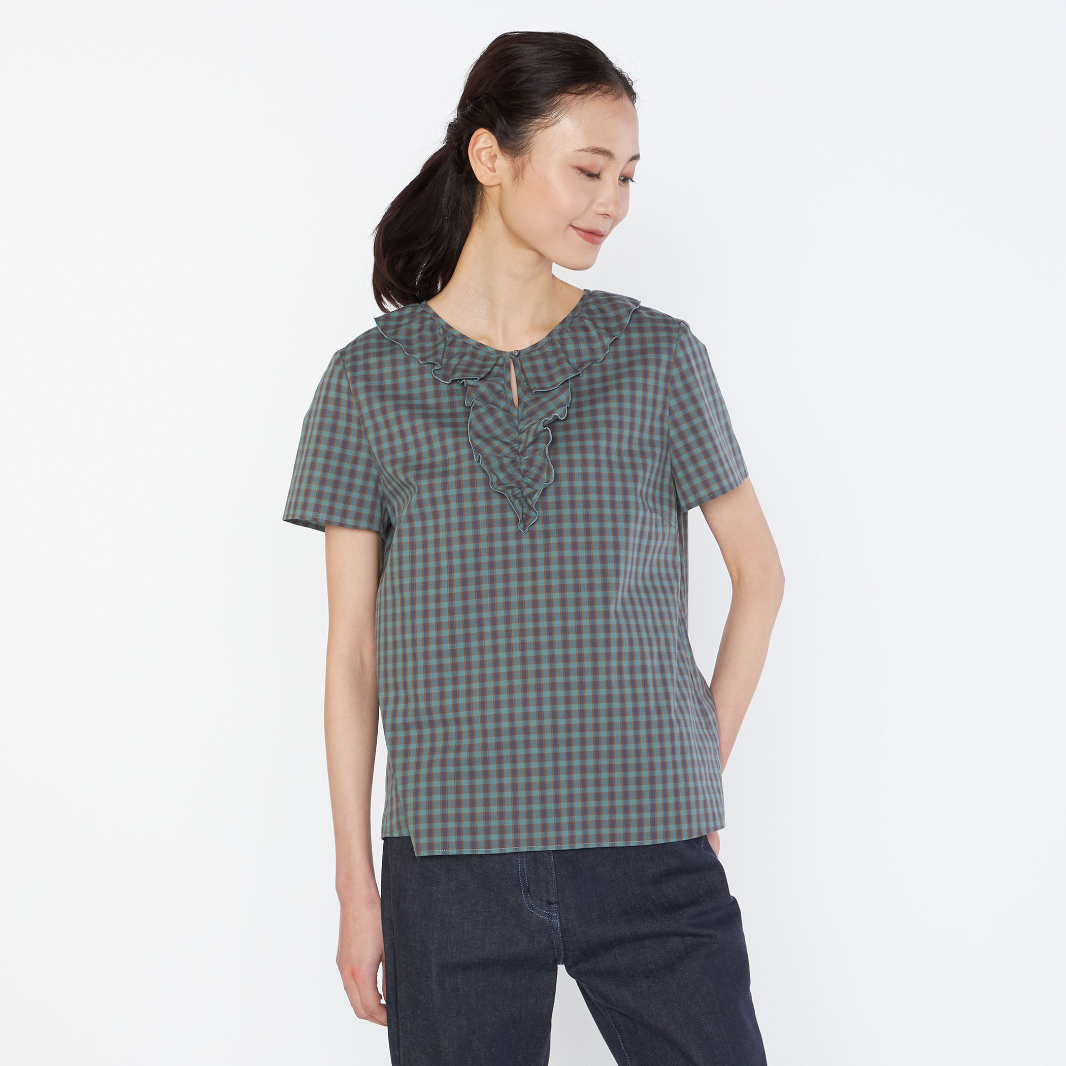 フィールドチェックブラウス