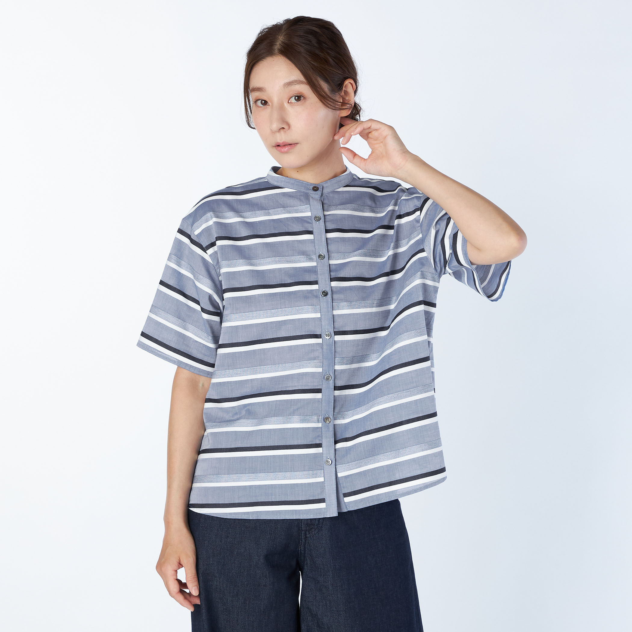 ドビーボーダーブラウス