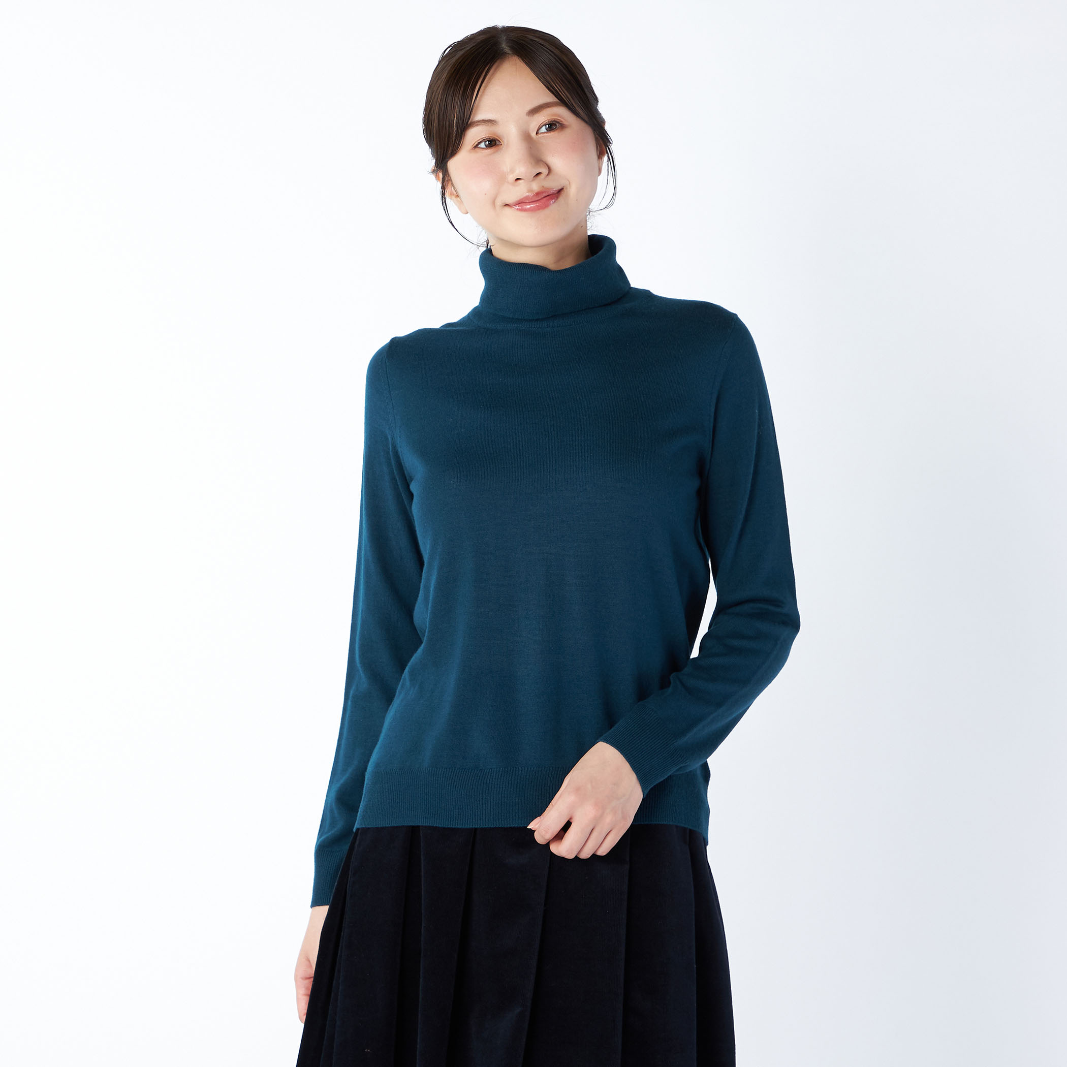 ウールブレンドニットタートル