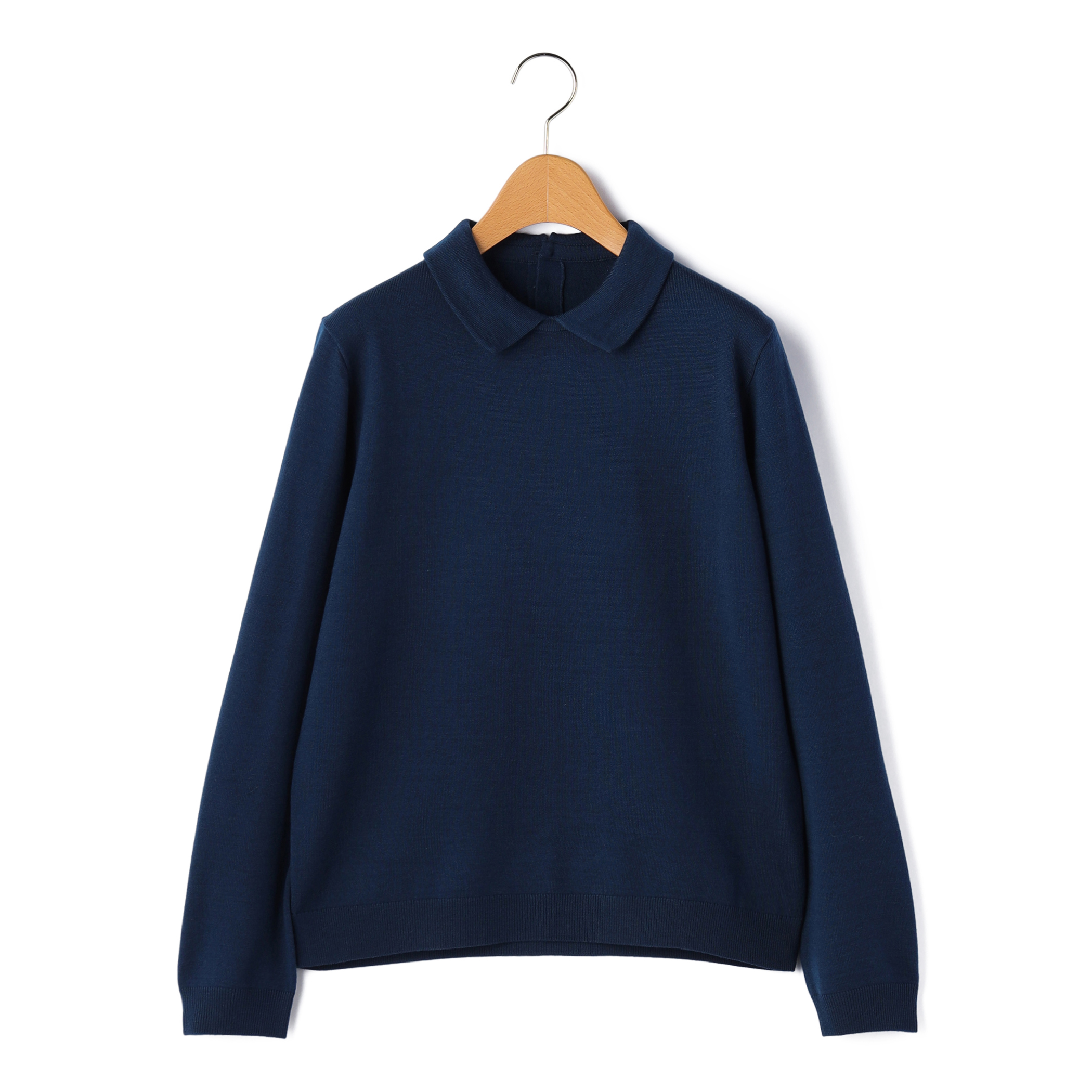 ウールブレンド襟付きニット