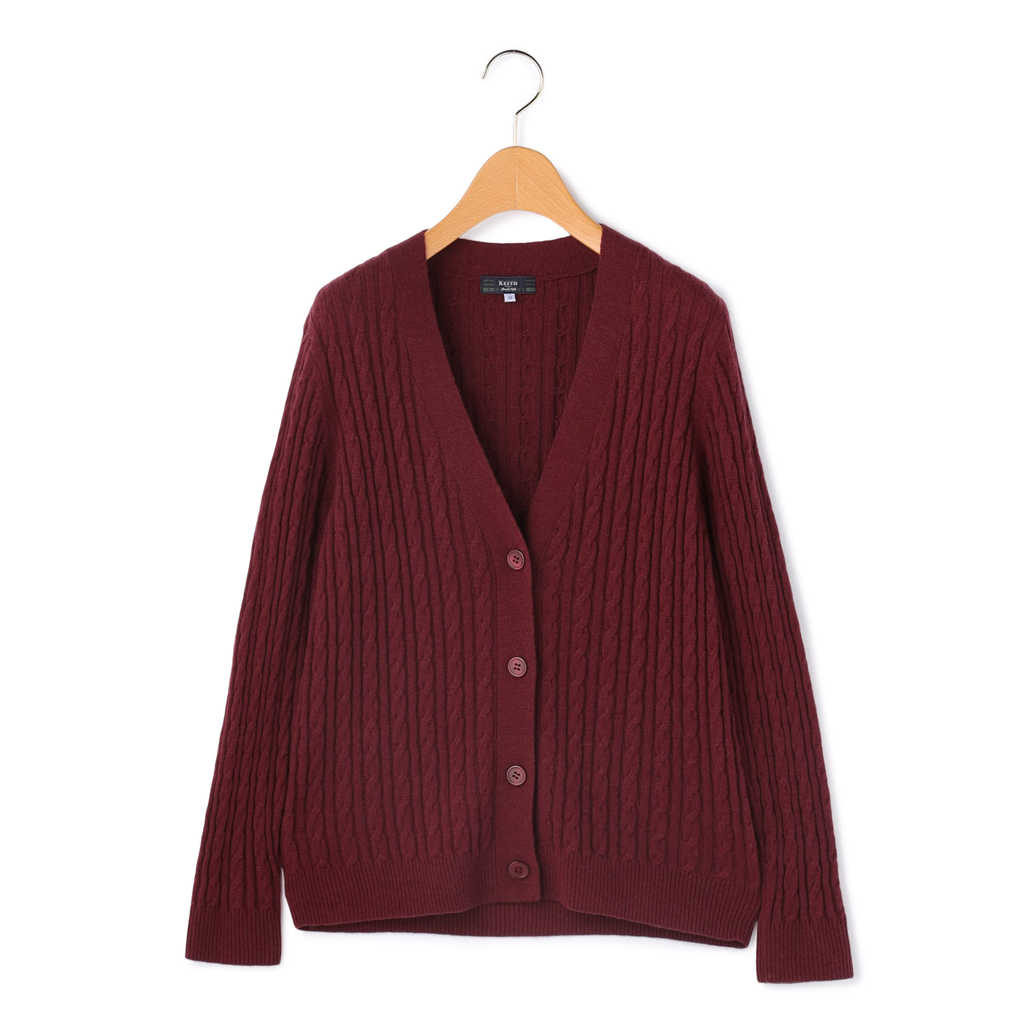 ケーブルニットカーディガン