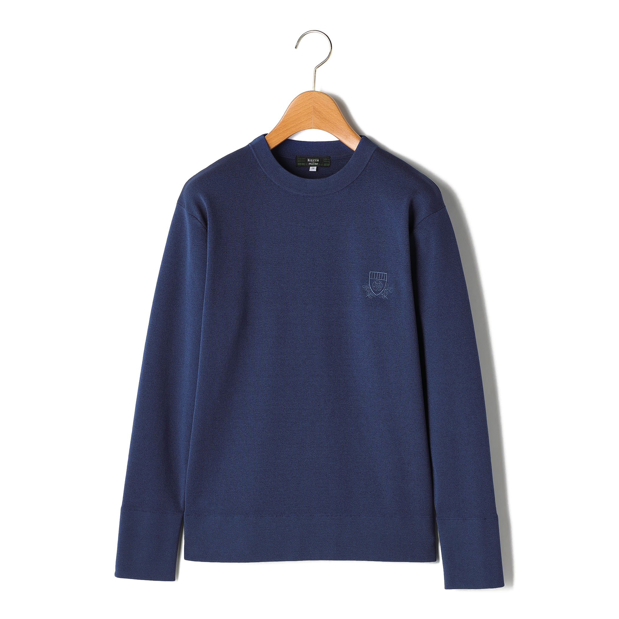 トリムクルーネックニット