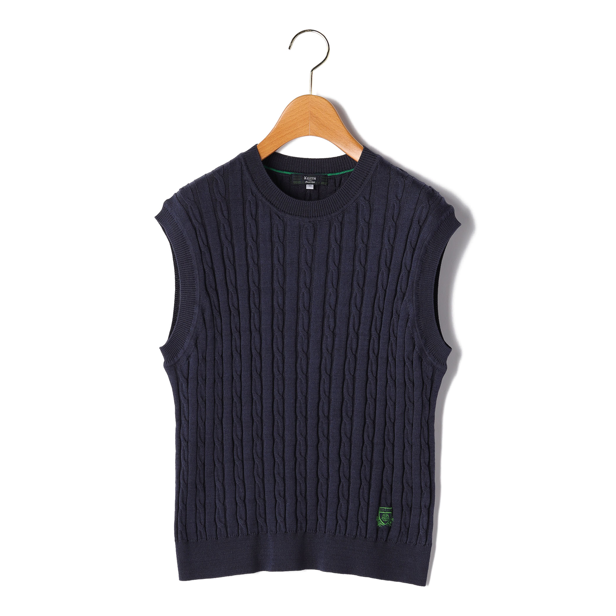 ハイゲージケーブルニットベスト