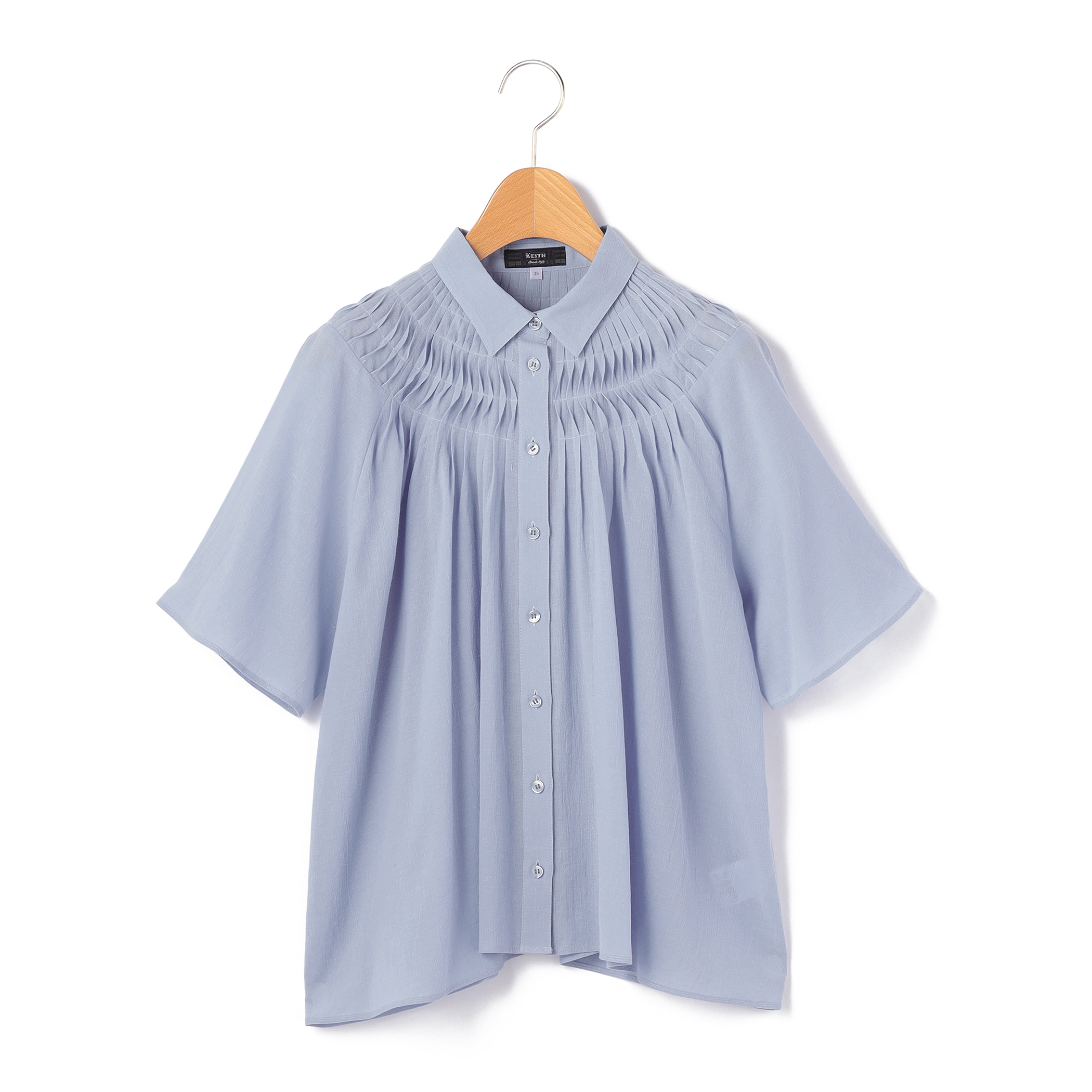 ウェービーローンハーフスリーブブラウス