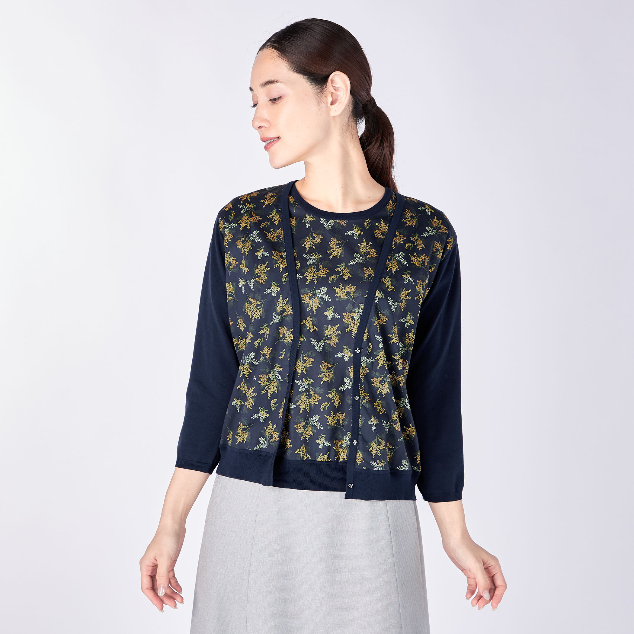 Ms Mimosa Liberty Print Cardigan