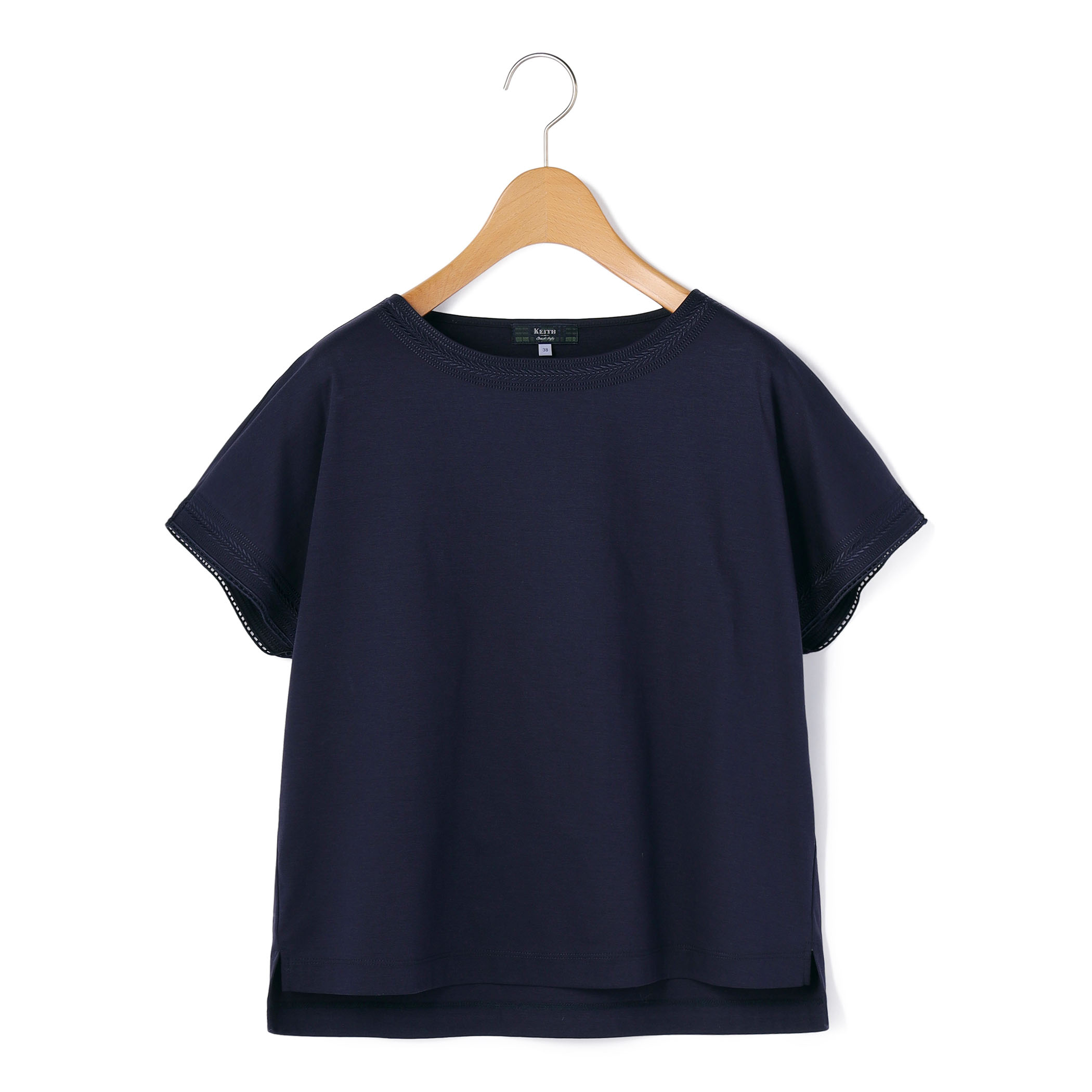 コットンスムースボートネックカットソー