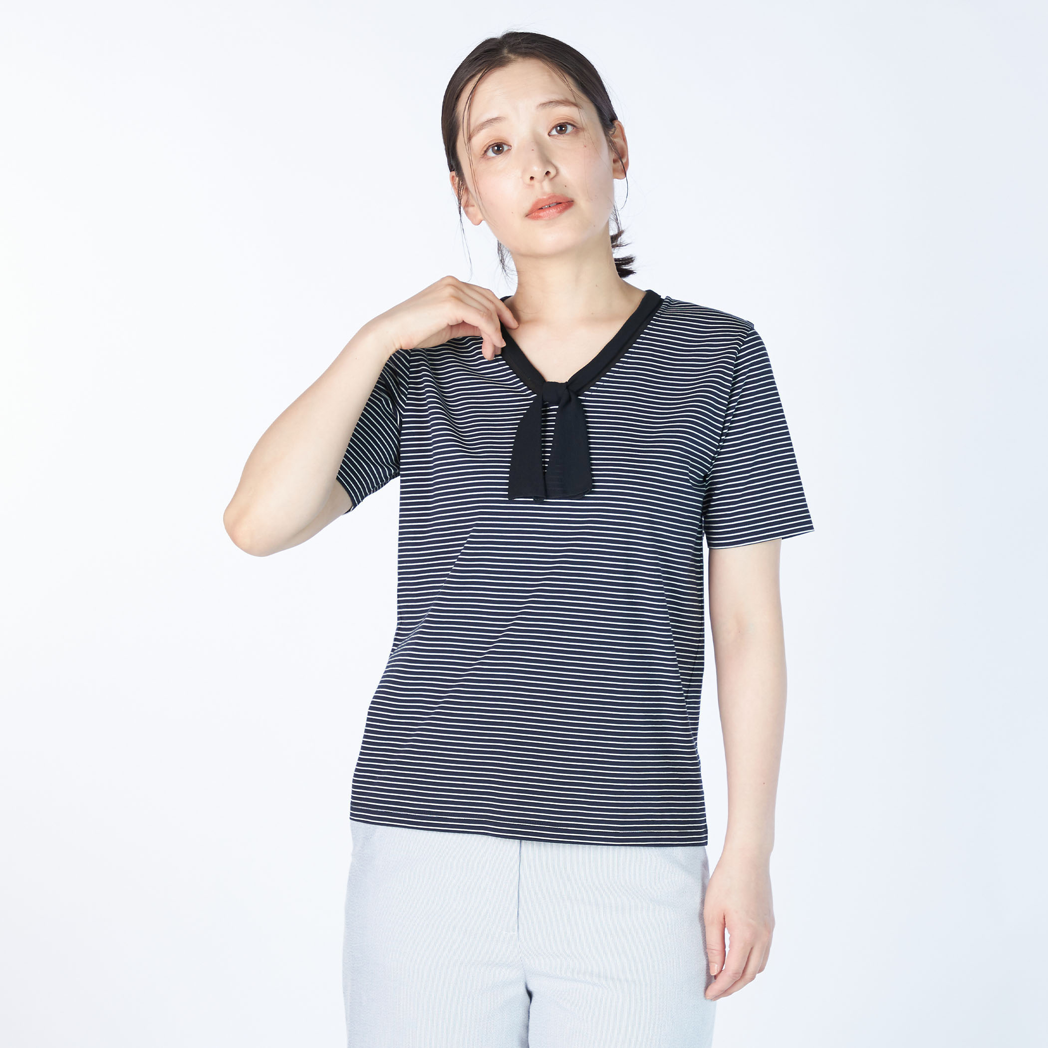 ノーティカルボーダーカットソー