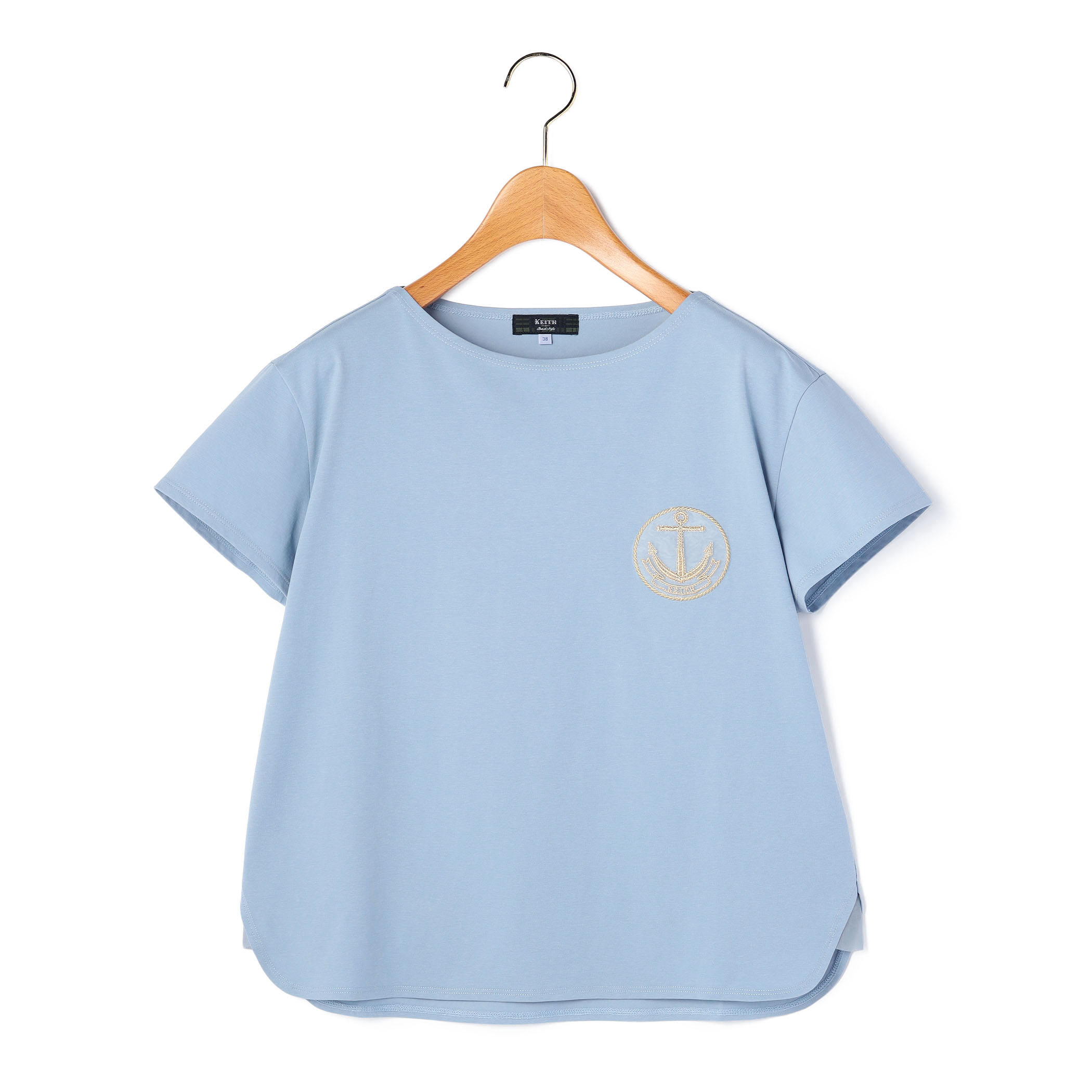 プレーティング天竺ボートネックカットソー