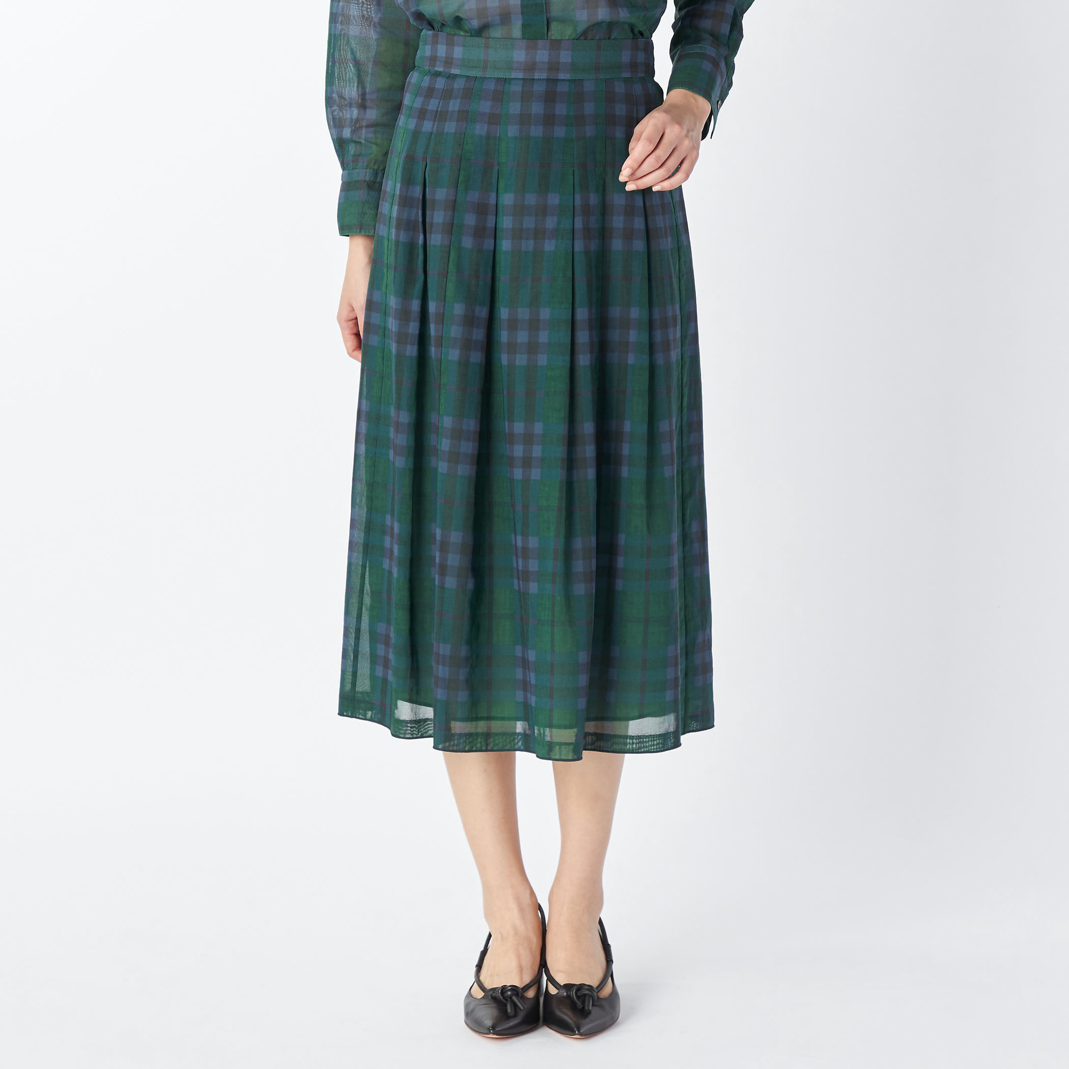 オーガンジーキースチェックスカート