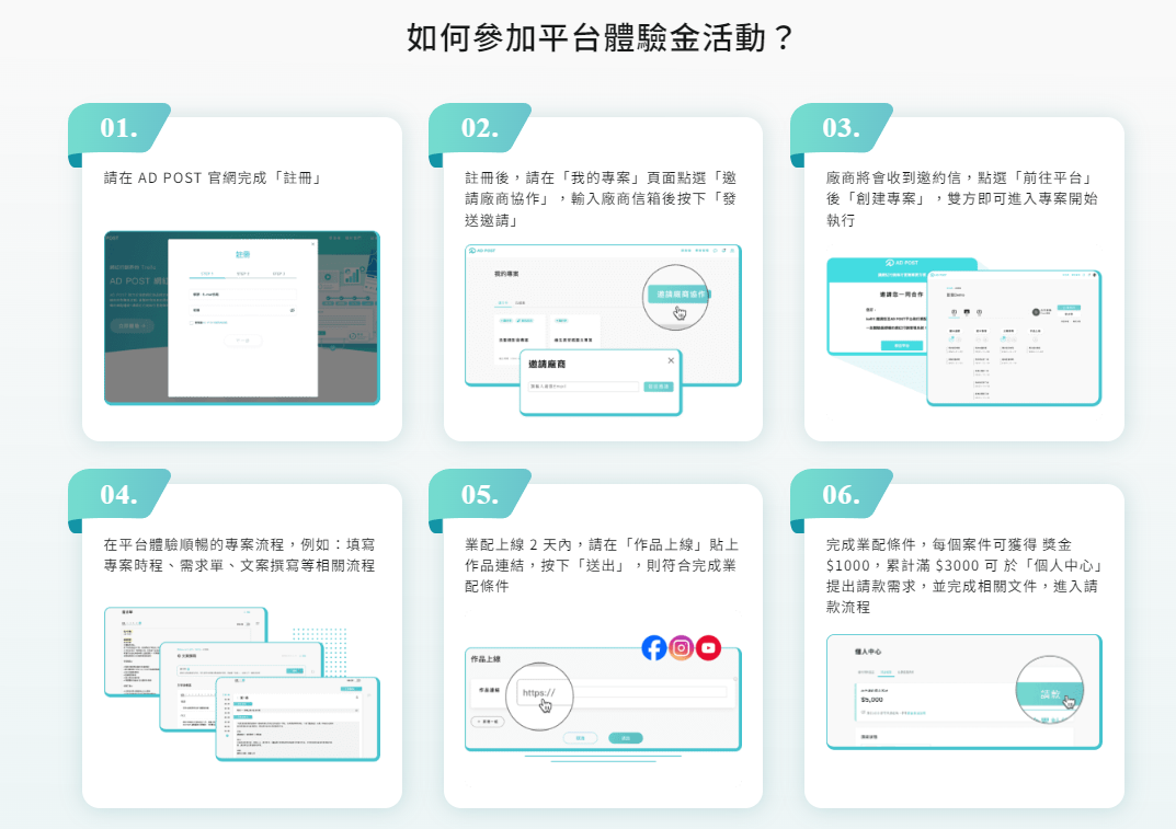 |AD POST 網紅行銷專案管理平台|使用步驟流程開箱分享