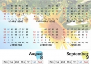 卓上カレンダー2017年8月