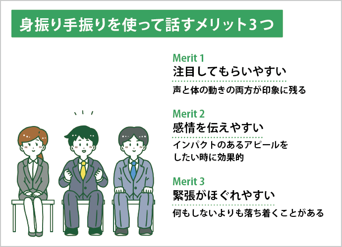 身振り手振りを使って話すメリット3つ