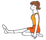 ひざを曲げる筋肉のストレッチング 1