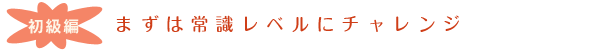 初級編：まずは常識レベルにチャレンジ