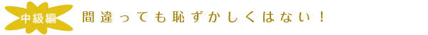 中級編：間違っても恥ずかしくはない！