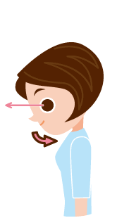 1. 前を見たままあごをひく