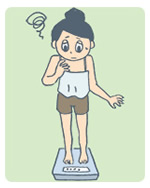 患者さんには定期的に体重を測ってもらう