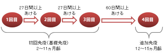 小児用肺炎球菌ワクチンの標準的な接種スケジュール