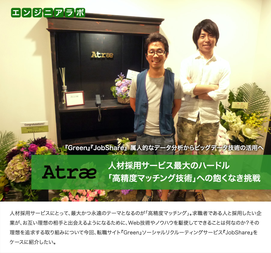エンジニアラボ「株式会社アトラエ~人材採用サービス最大のハードル 『高精度マッチング技術」への飽くなき挑戦~」