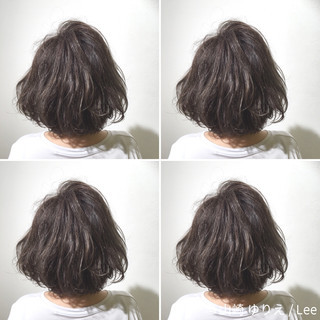 ボブ 外国人風 グレージュ 暗髪 Lee東大阪 山崎 ゆりえ Lee Hair