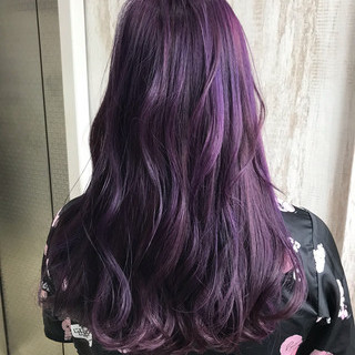 ブルーバイオレット バイオレットカラー 暗髪バイオレット ロング White Mami Hair