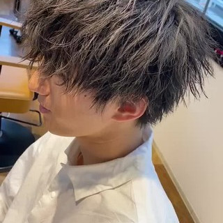 メンズ フェザーバング 波ウェーブ ショート Navy 進藤 直輝 5144 Hair