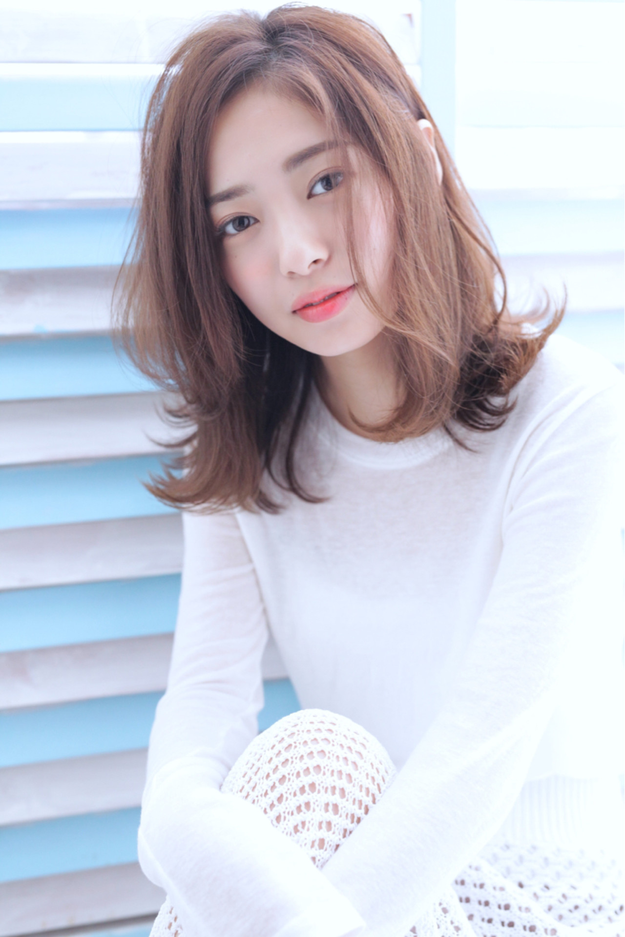 くせ毛風 パーマ ミディアム ナチュラルdishel 石田 学史 411442hair
