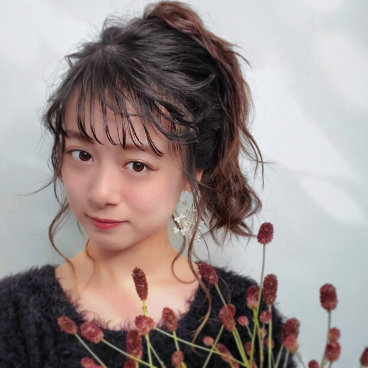 フェミニン 黒髪 セミロング ヘアアレンジ Affect Affect Misuzu