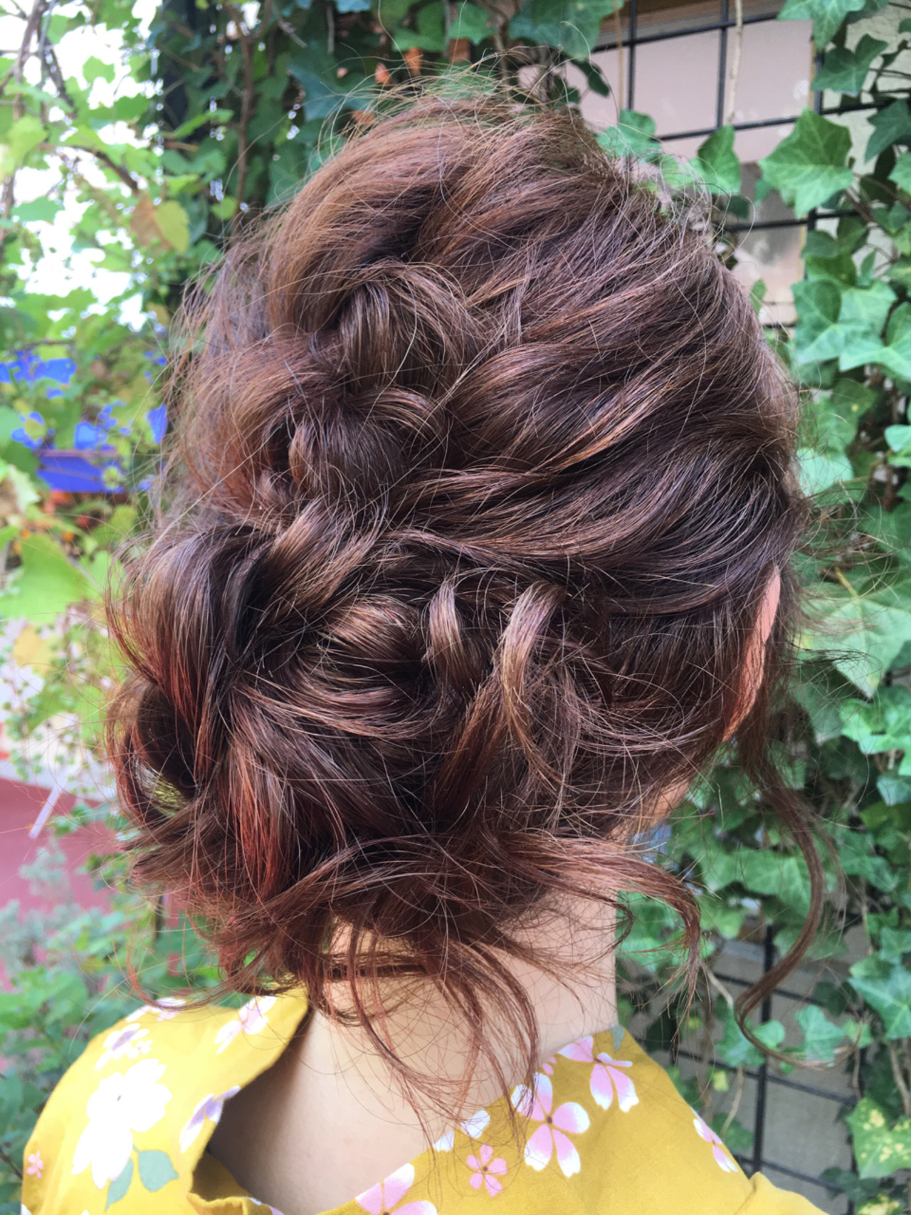 セミロング 大人かわいい お祭り ヘアアレンジ 自由が丘 Buzz バズ