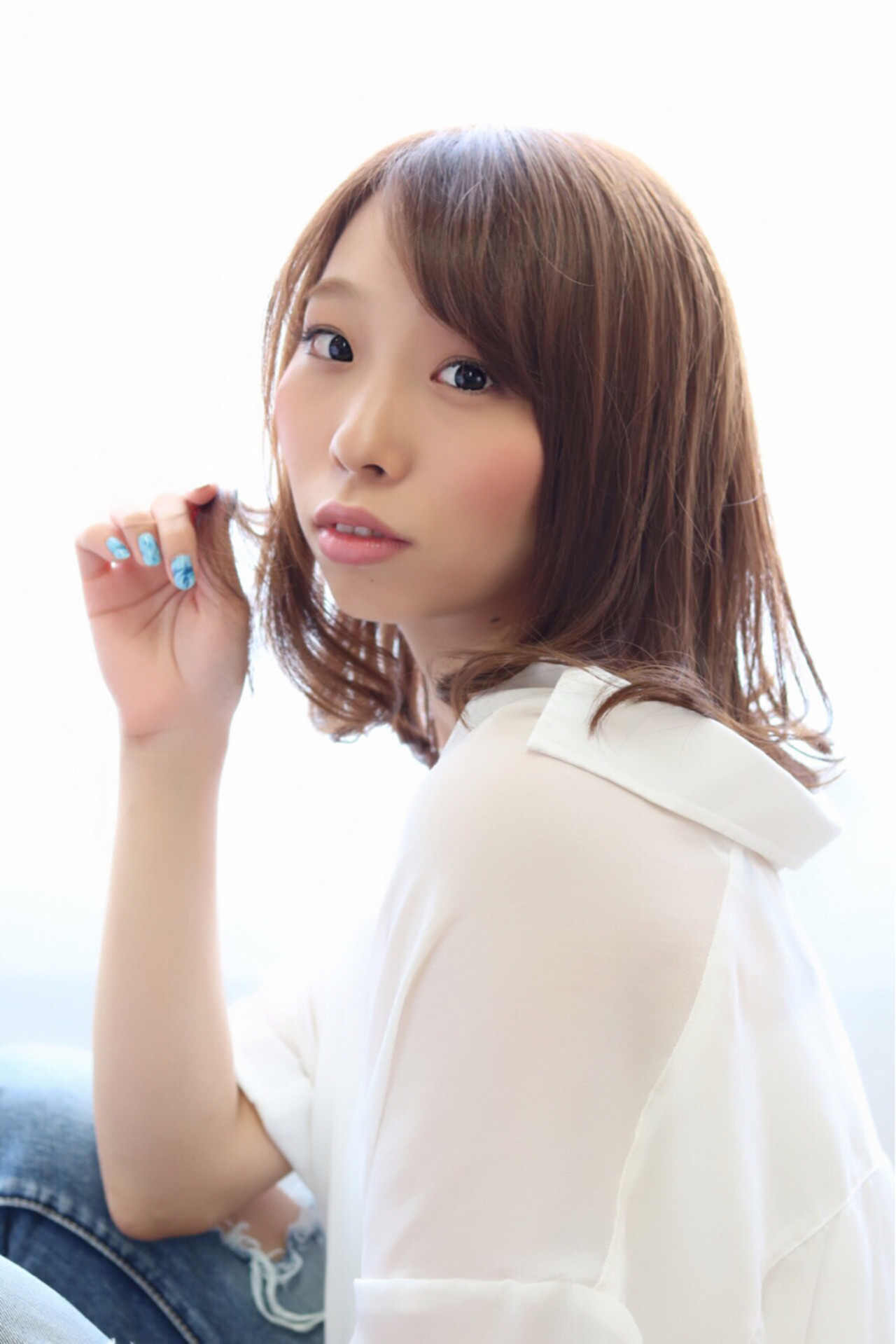 ゆるふわ くせ毛風 ミディアム 前髪あり China 207068 Hair