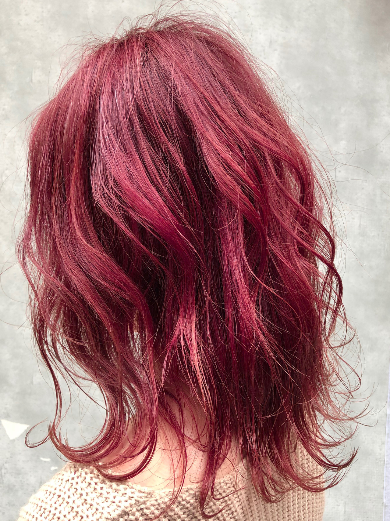 ミディアム 派手髪 ナチュラル 簡単ヘアアレンジ Chainon梅田 大垣峰
