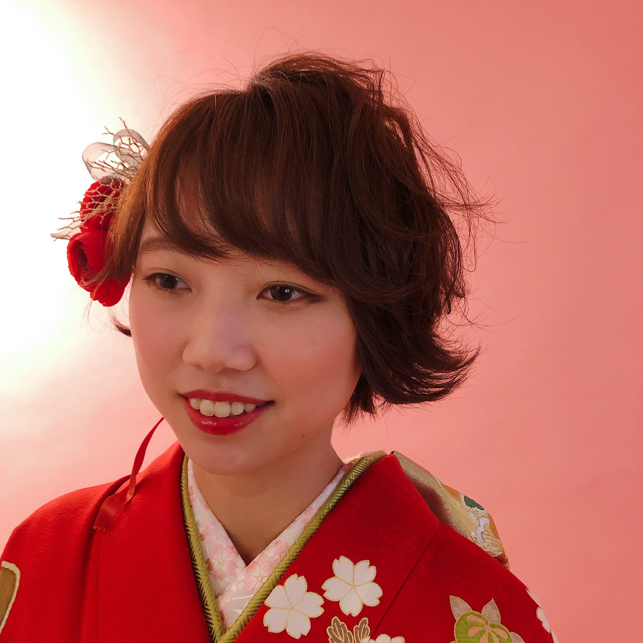 フェミニン ショート 成人式ヘアメイク着付け Hearty Akiko Hearty