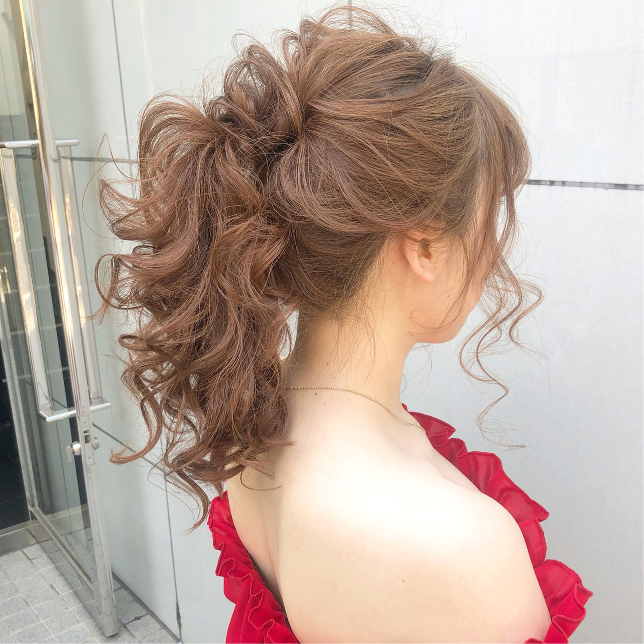 結婚式 ナチュラル セミロング ヘアアレンジlano By Hair ボブ切り