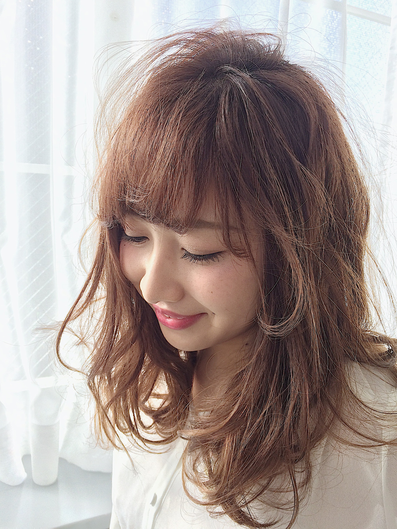 デジタルパーマ 無造作パーマ ミディアム ゆるふわ Lauburu Bathair