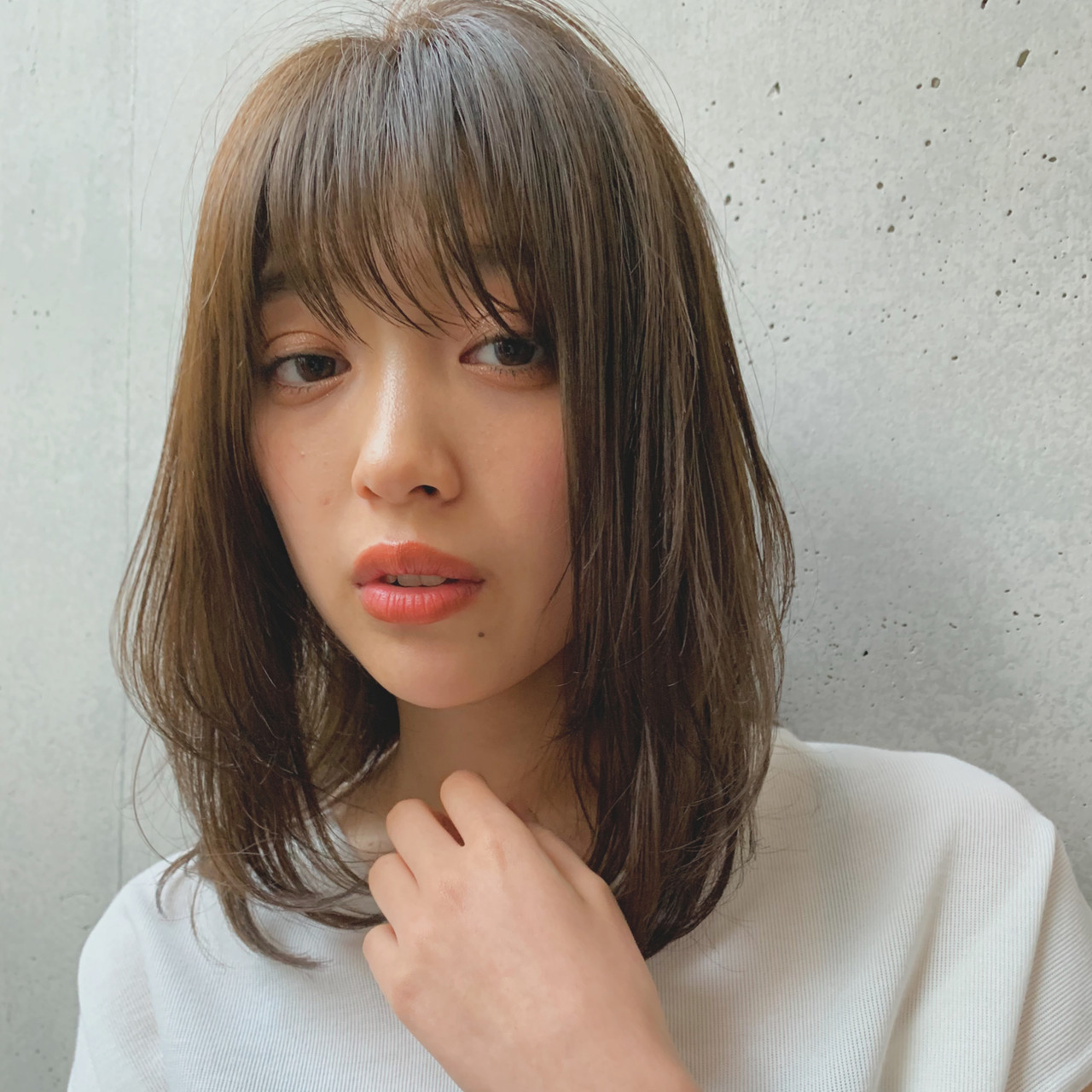 デジタルパーマ ナチュラル セミロング レイヤーカット Agnos 青山 Miu Agnos青山 Hair