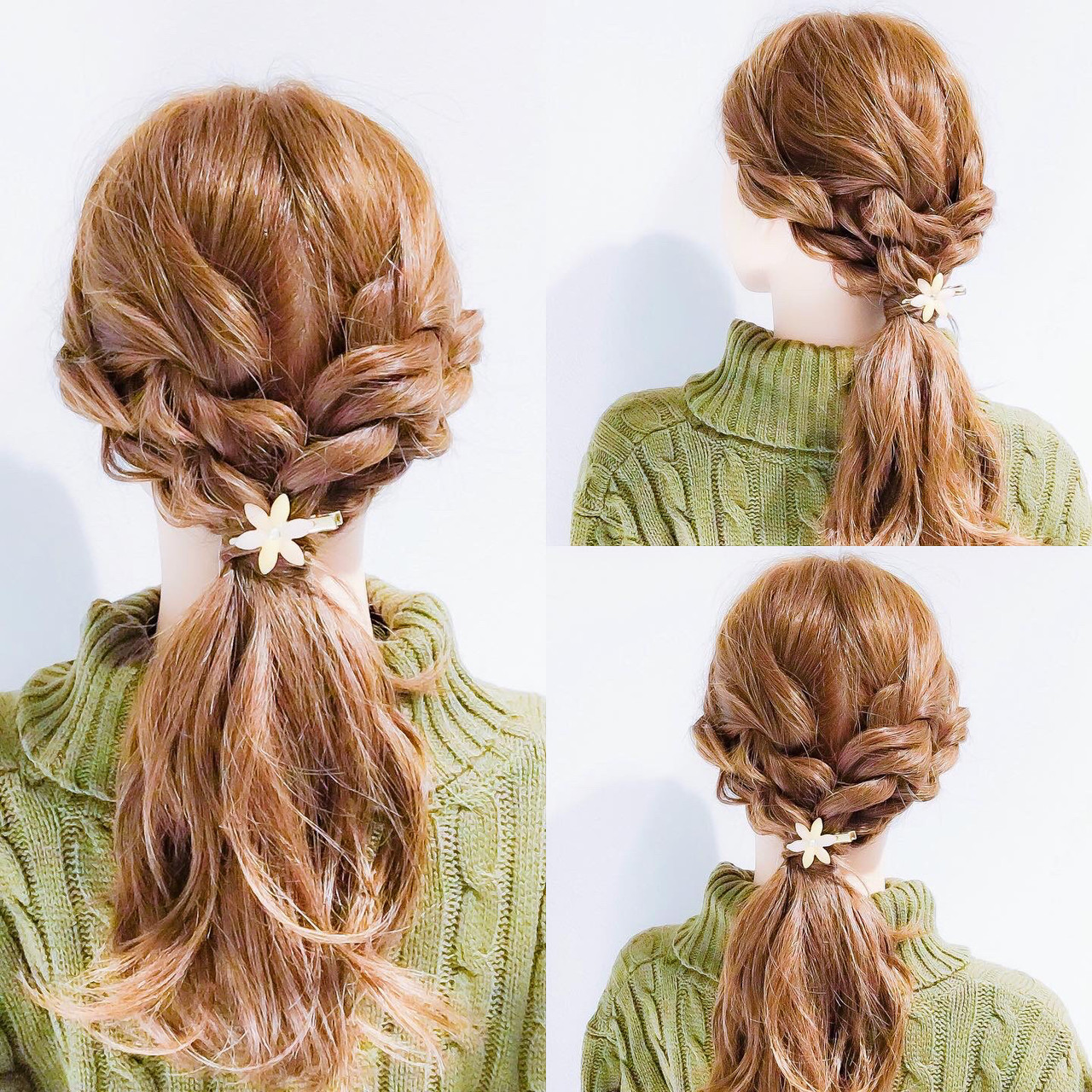 ロープ編みアレンジヘア 簡単ヘアアレンジ ヘアアレンジ ロング