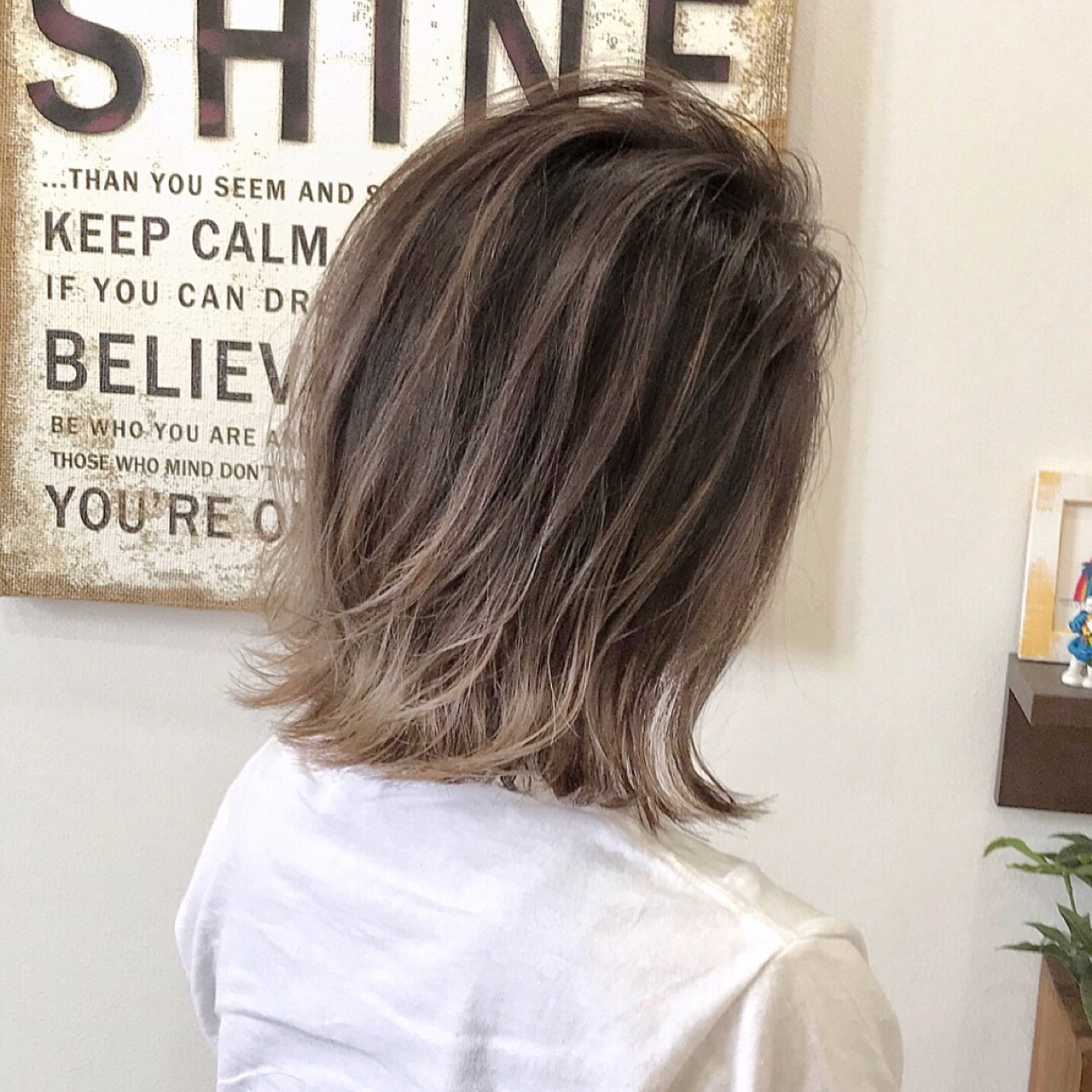 バレイヤージュ 外国人風 ミディアム 外ハネ Goem 阪田 育誠 397385