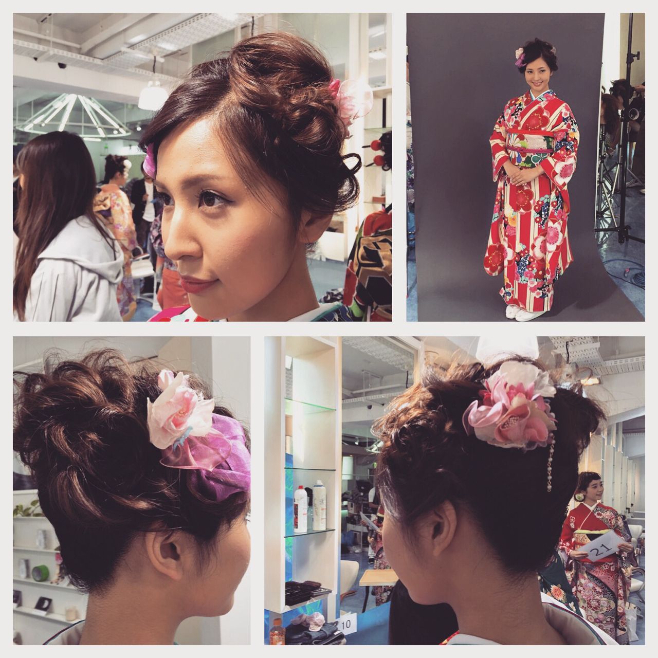 アップスタイル 成人式 ミディアム 編み込み Shukrun 鈴木 健太郎