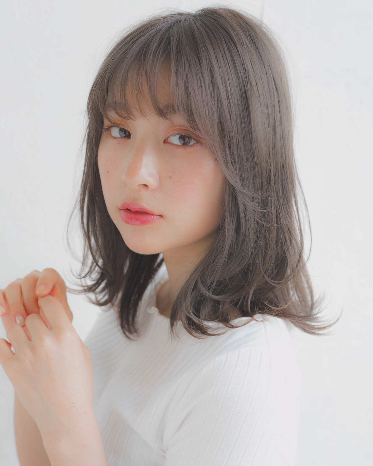 ミディアム パーマ ナチュラル グレージュ Relian青山 竹澤 優 Relian