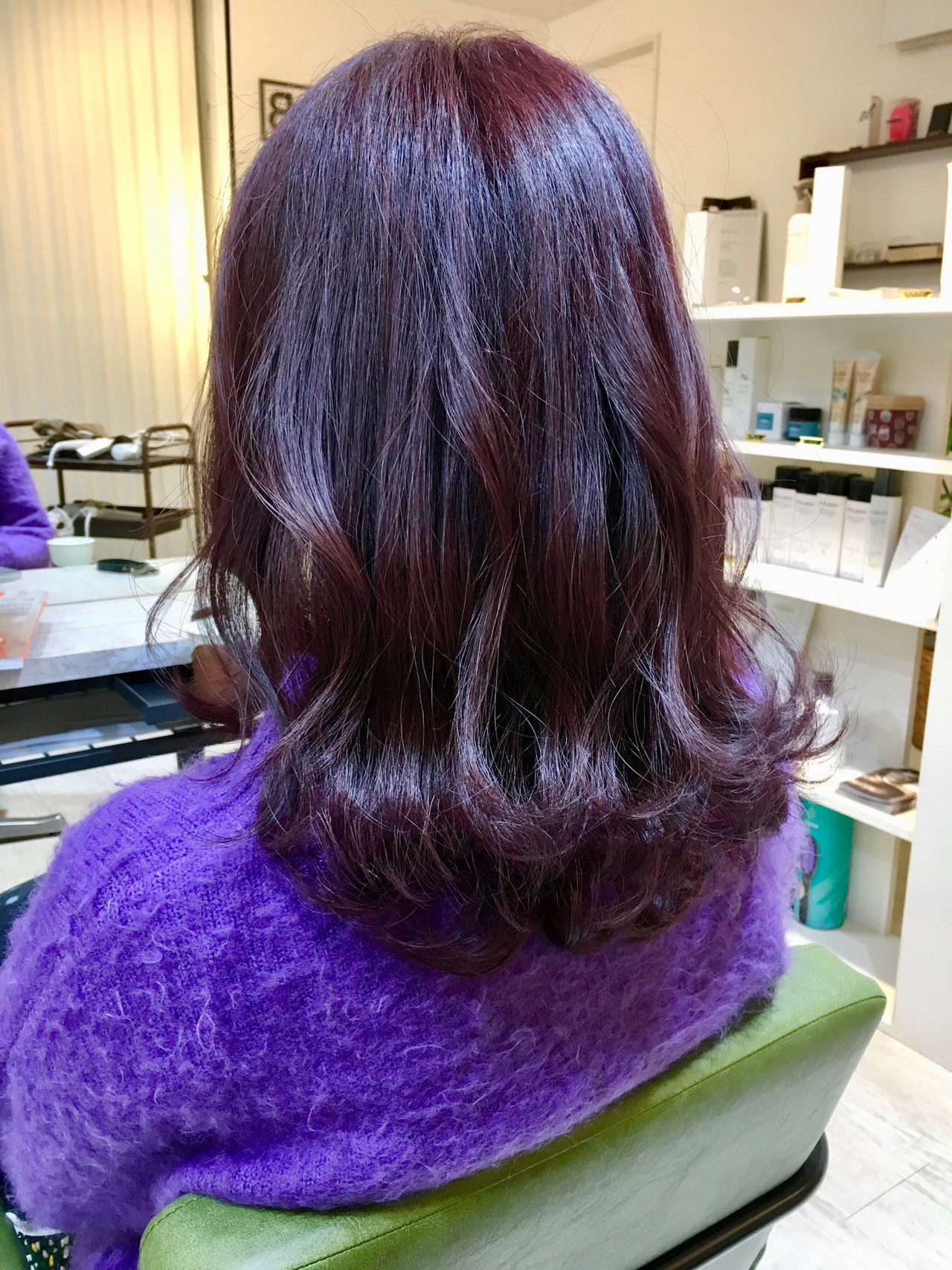 ブリーチ ピンク ダブルカラー パープル Hair Salon Bi Ne 尼子卓