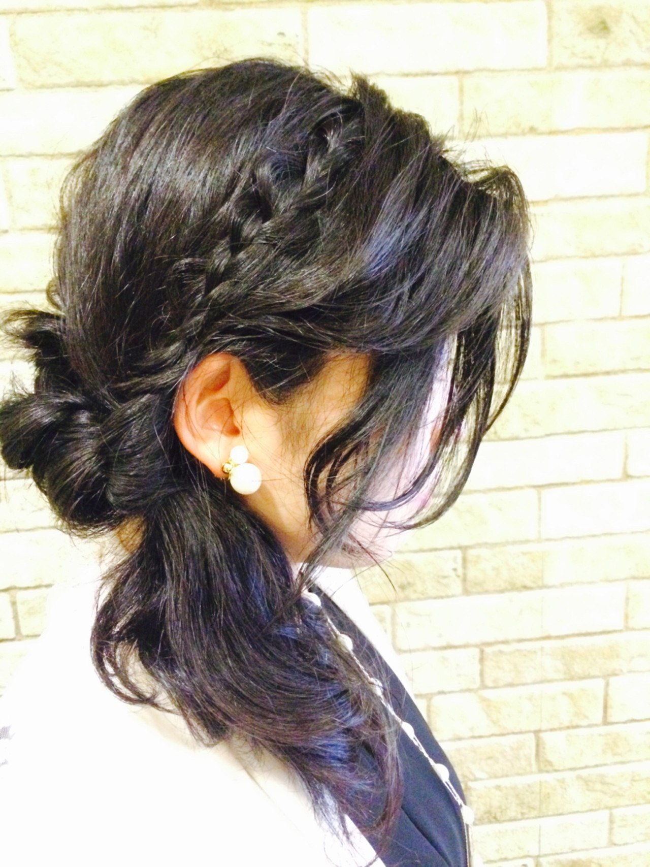 セミロング くるりんぱ ヘアアレンジ 黒髪 匠forhair 中村香奈子