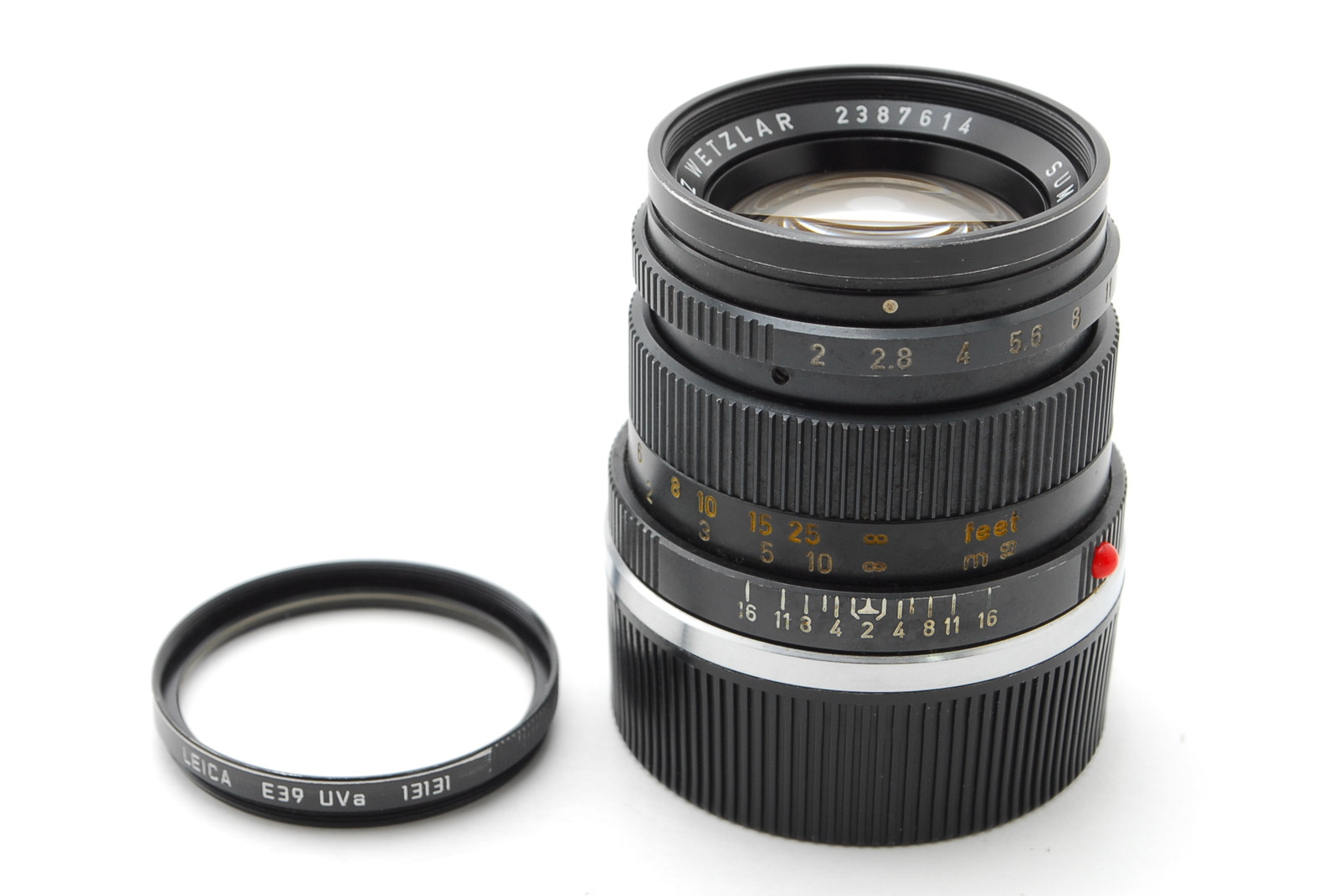 Optics Near Mint Leica Summicron M 50mm f/2 Ver2 2nd Black Lens
