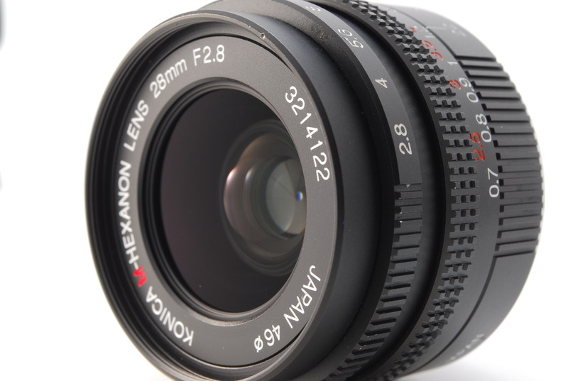 ランクAB】 コニカ KONICA M HEXANON 28mm F2.8 フード付き （#725）