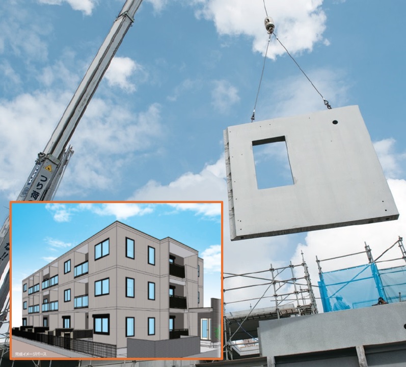 中央林間駅近くの閑静な住宅街に建築中。高遮音・高耐震・高耐火。高い性能が揃ったPC造賃貸マンションの構造見学会|大成建設ハウジング