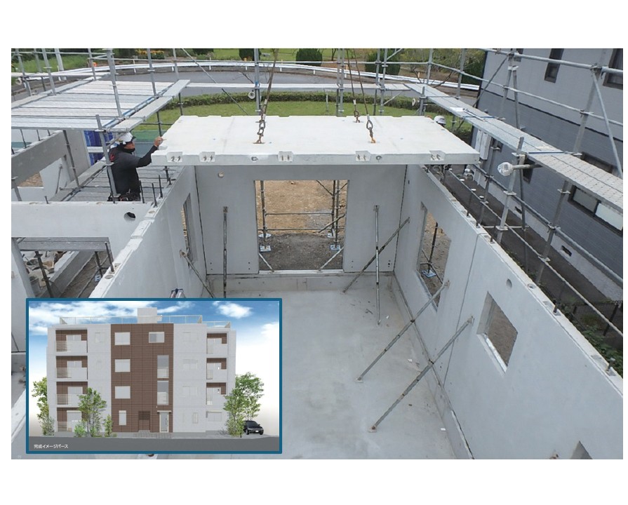 【慶應義塾大学三田キャンパスの正門すぐ近くで建築中】完成してからでは見られない構造部分がまるわかり！高い耐震・耐火性能を誇るPC造3階建て賃貸マンション 構造見学会｜大成建設ハウジング