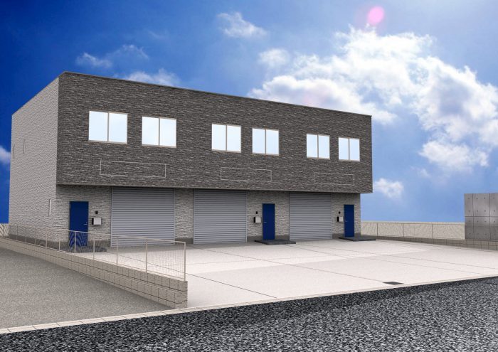 【名古屋高速【楠】付近に竣工】車で行きやすい！駅遠の非住宅地でも安定収益が期待できる鉄骨造2階建て倉庫付き事務所 完成見学会｜貝沼建設0