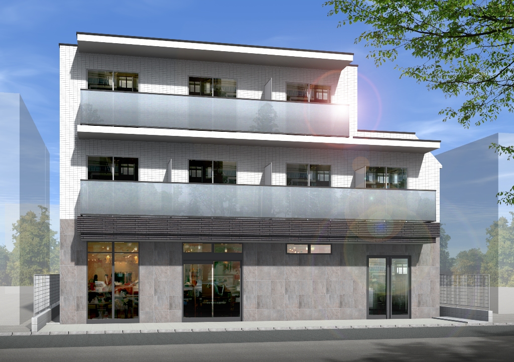 【阿佐ヶ谷駅から徒歩6分】土地の形状に合わせて容積率を最大限消化した工夫は必見！2タイプの1LDKが見られる3階建て店舗兼自宅併用賃貸マンション 完成見学会｜朝日建設0